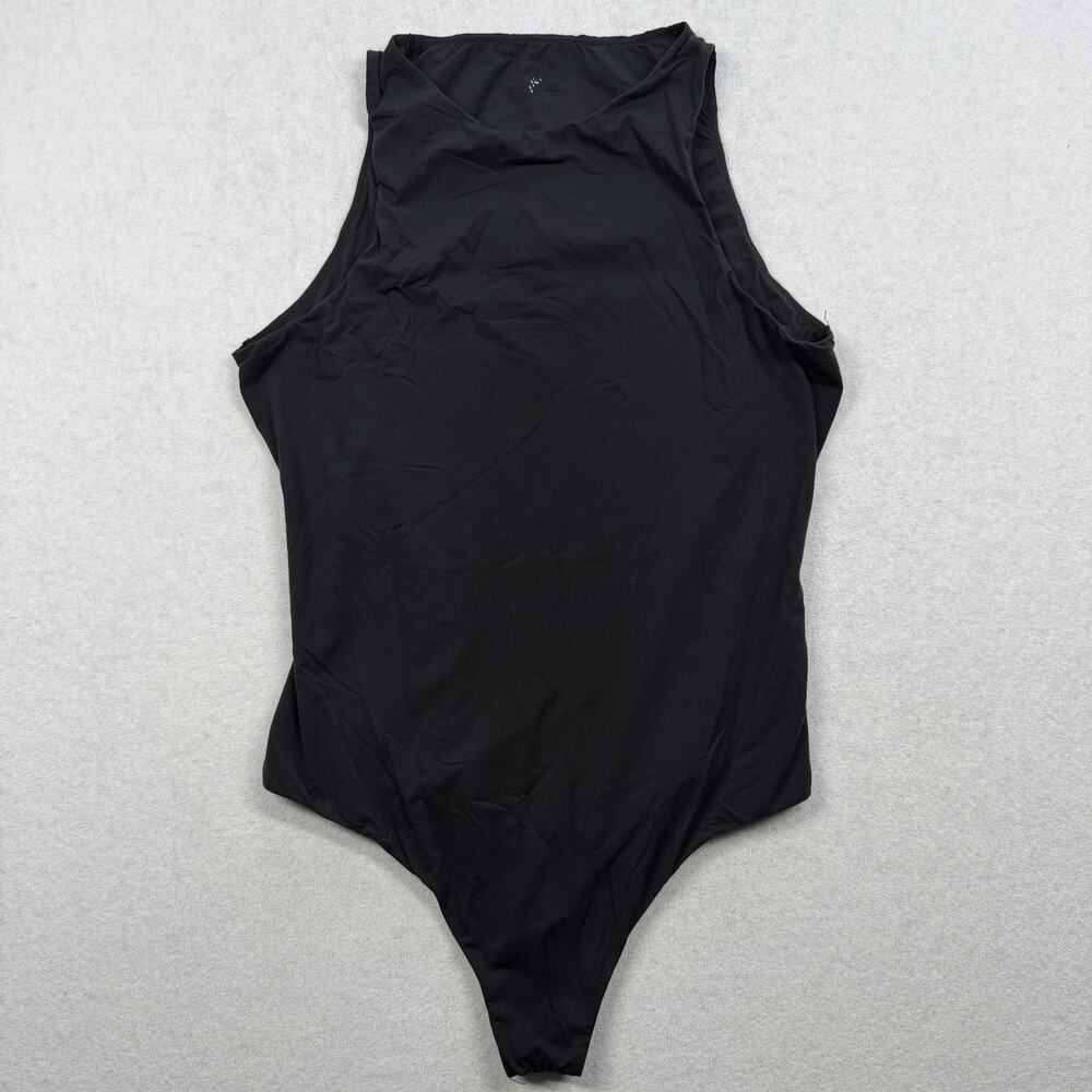SKIMS Fits Everybody High Neck Bodysuit Black Onyx Sleeveless Thong Small/Medium